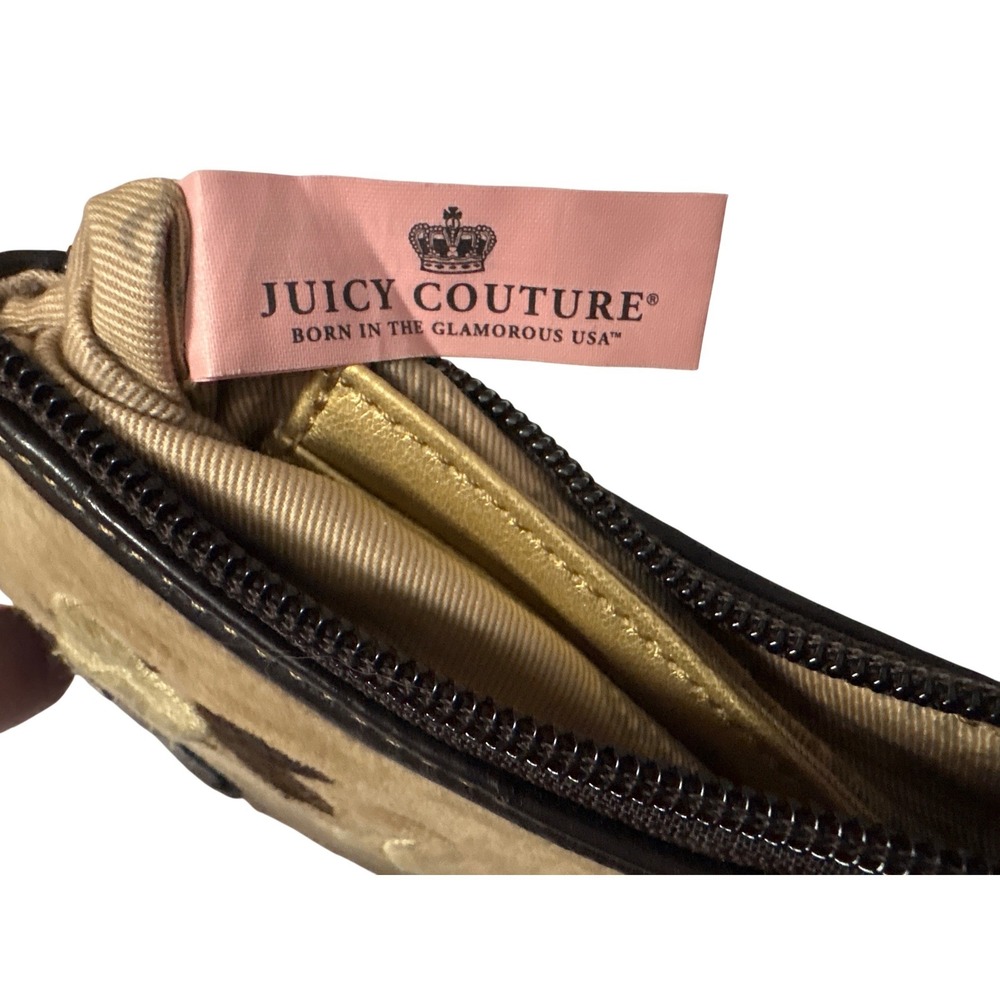 Vintage Y2K Juicy Couture Wristlet Wallet Brown Floral Embroidered - Picture 7 of 8